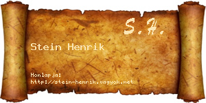 Stein Henrik névjegykártya