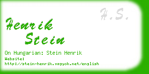 henrik stein business card